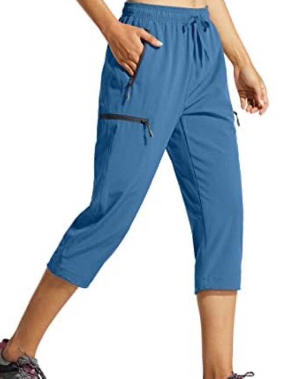 Libin Women's Size Large Blue Crop Capri Waterproof UPF 50+ Outdoor Pants New